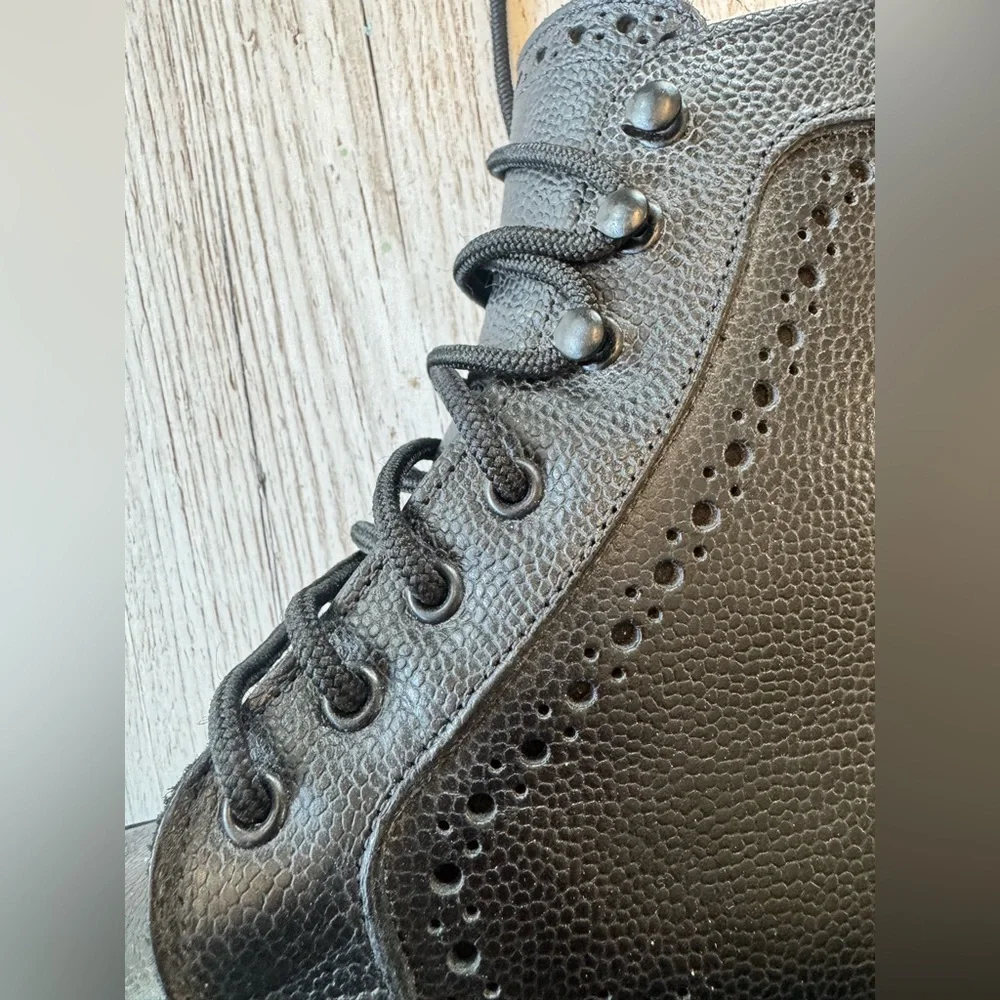 Allen Edmonds Long Branch Wing Tip Dress Boots Pebble Leather Lace Up Men’s 10.5